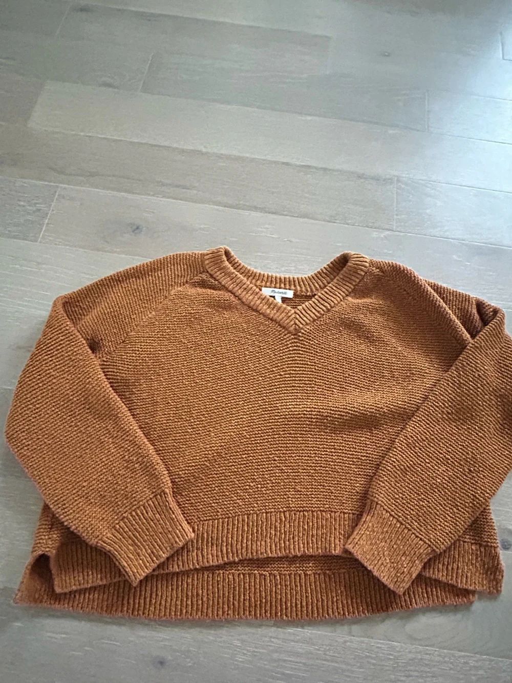 Madewell Chunky Scoopneck Sweater in Caramel Brown
